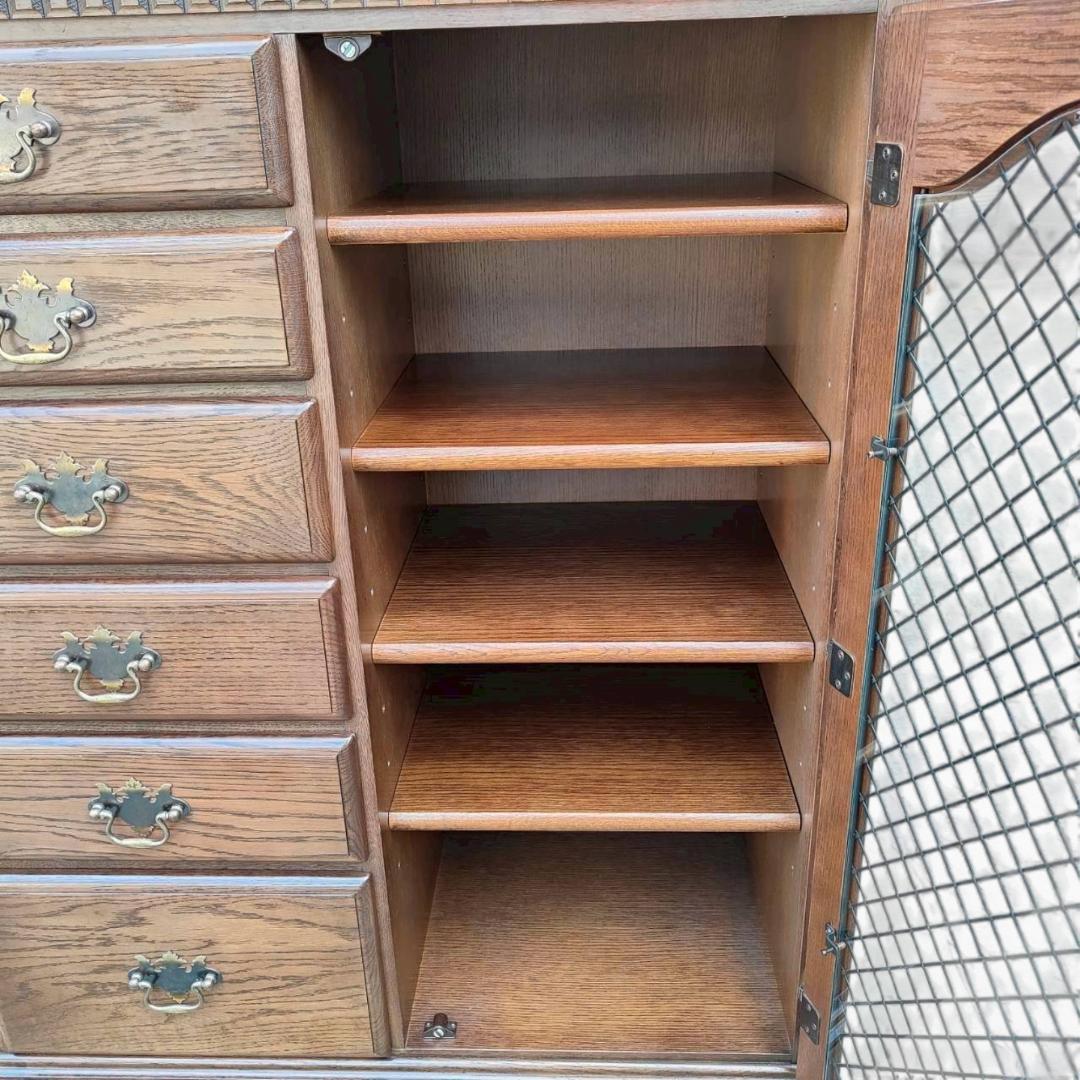 コスガ チェスト オーク材　ガラス扉　収納 クラシックブラウン ヨーロピアン