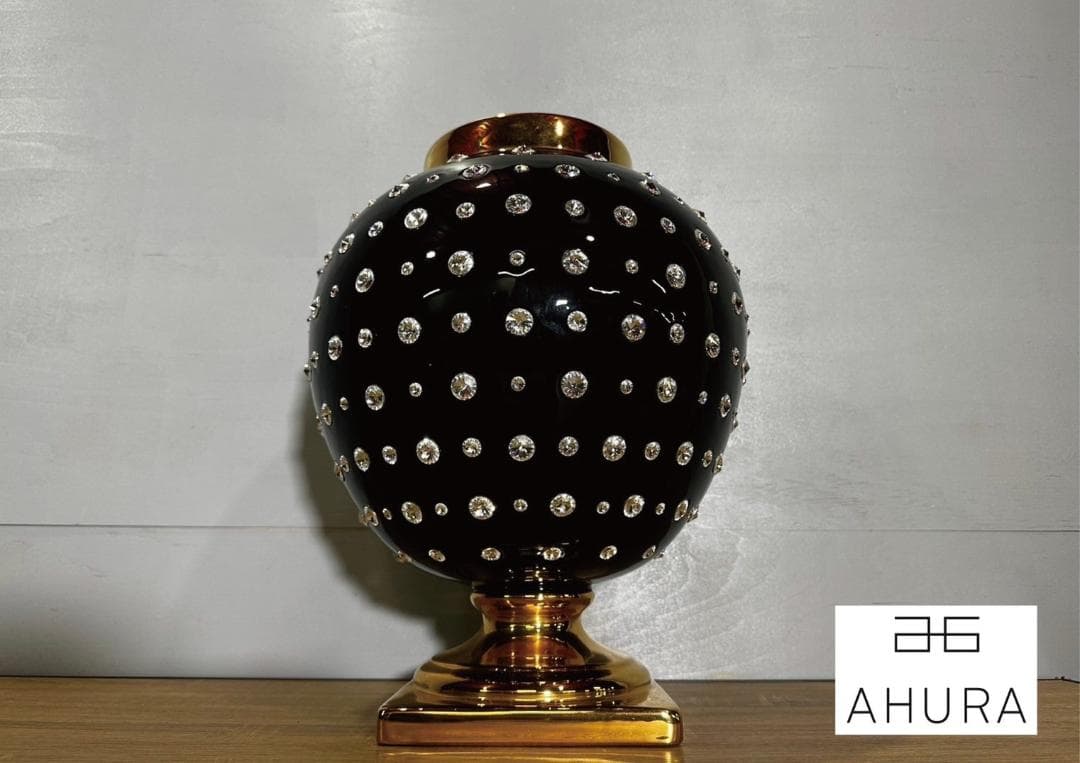 希少『AHURA』アウラ オブジェ スワロフスキー 陶器 陶器製 置物.