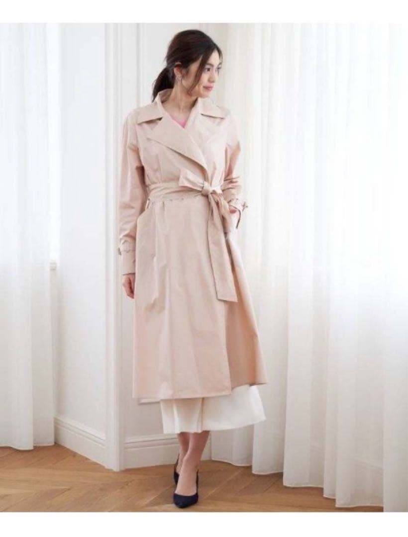 【美品】ANAYI タフタハッスイカコウトレンチコート 36