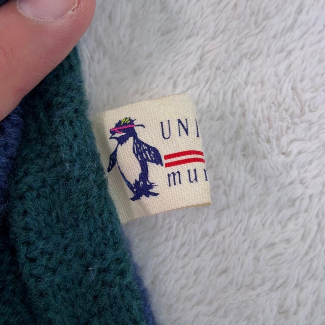 希少90s【マンシングウェア】3Dデザインニット クレイジーパターン 日本製 M