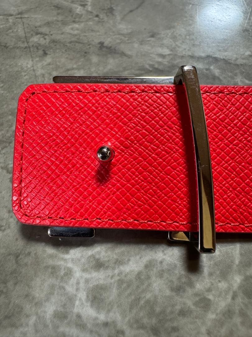 LOUIS VUITTON レザー ベルト レッド