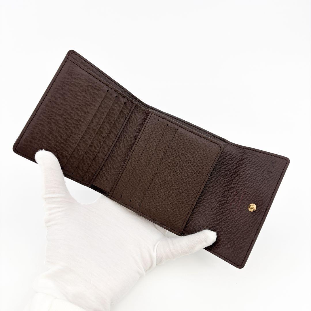 美品★ルイヴィトン ダミエ エベヌ ポルトフォイユ エリーズ 三つ折り財布