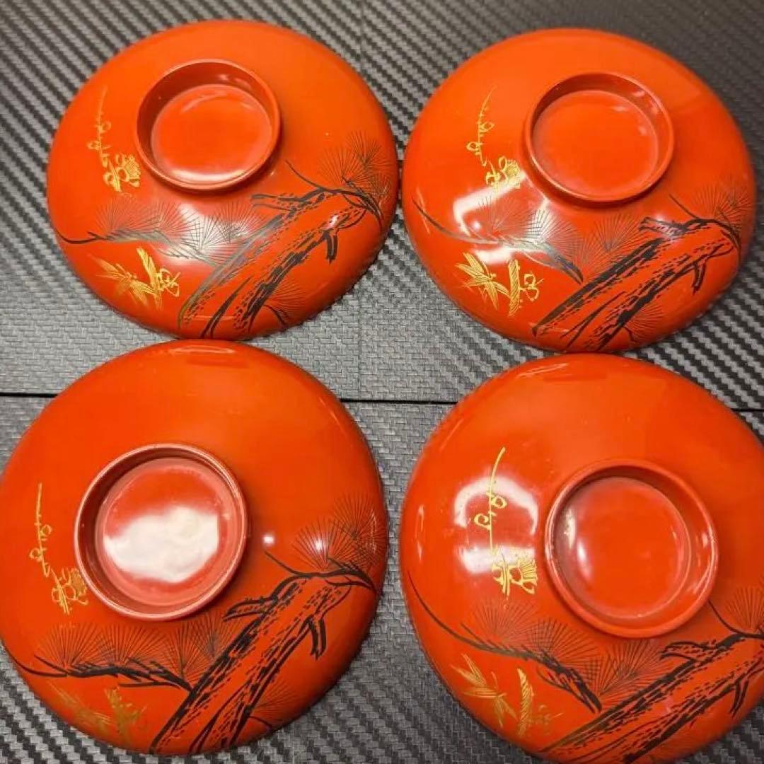 【超希少・極美品‼️】昭和 当時物 伝統工芸品 輪島塗 漆器 高級お椀 4コセット