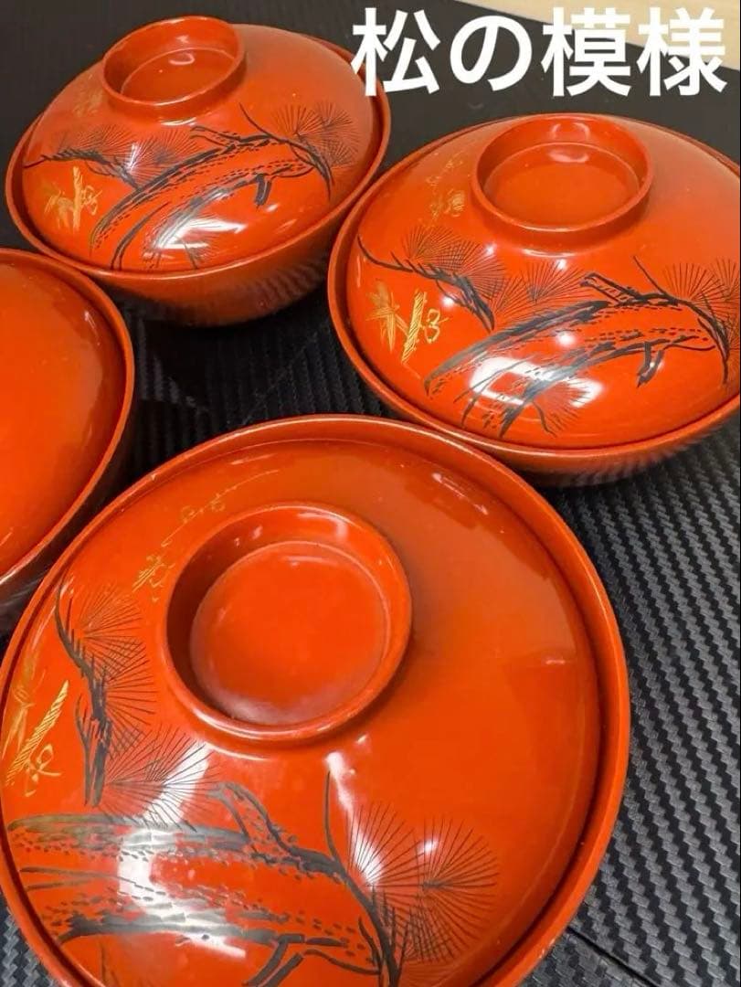【超希少・極美品‼️】昭和 当時物 伝統工芸品 輪島塗 漆器 高級お椀 4コセット