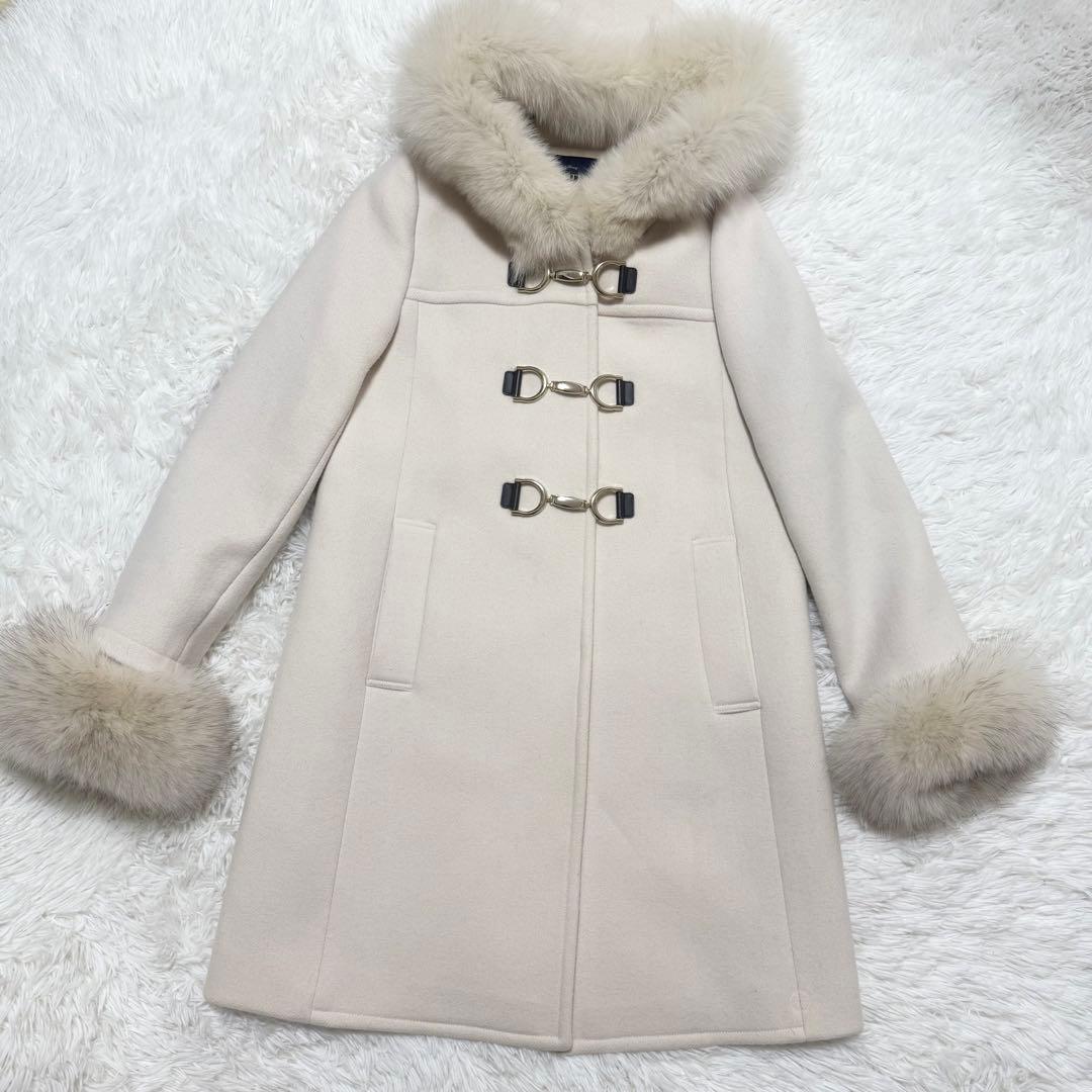 【美品】JUSGLITTY 2WAYダッフルコート フォックスファー