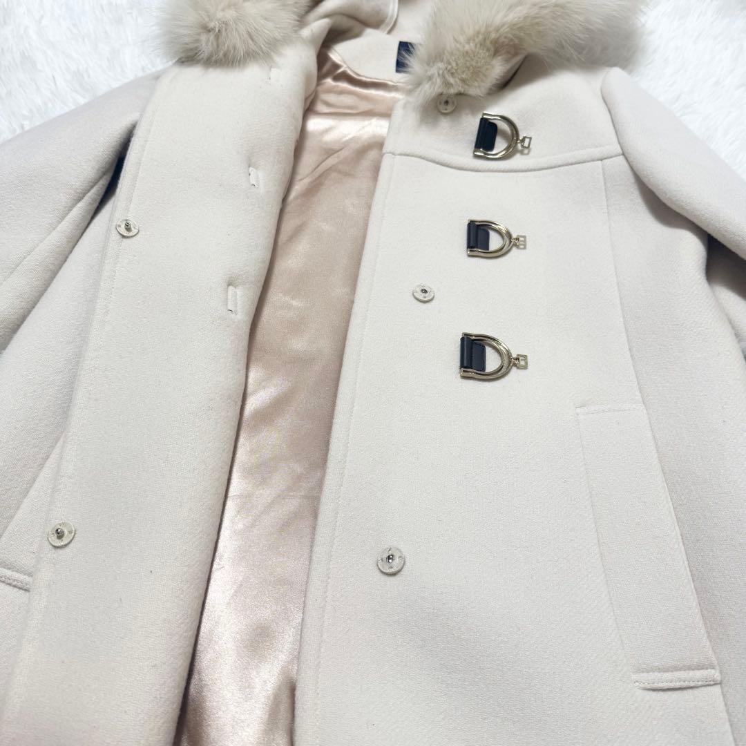 【美品】JUSGLITTY 2WAYダッフルコート フォックスファー