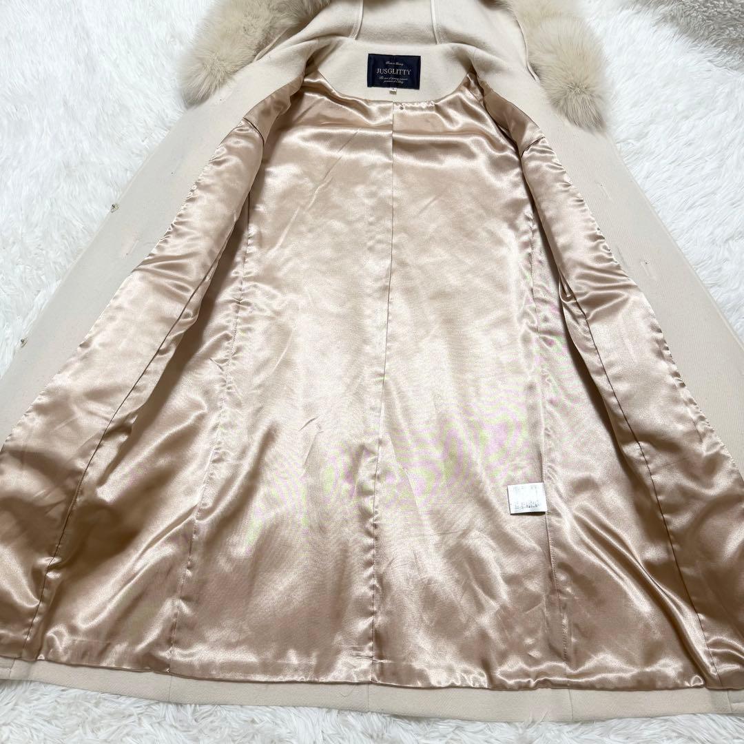 【美品】JUSGLITTY 2WAYダッフルコート フォックスファー