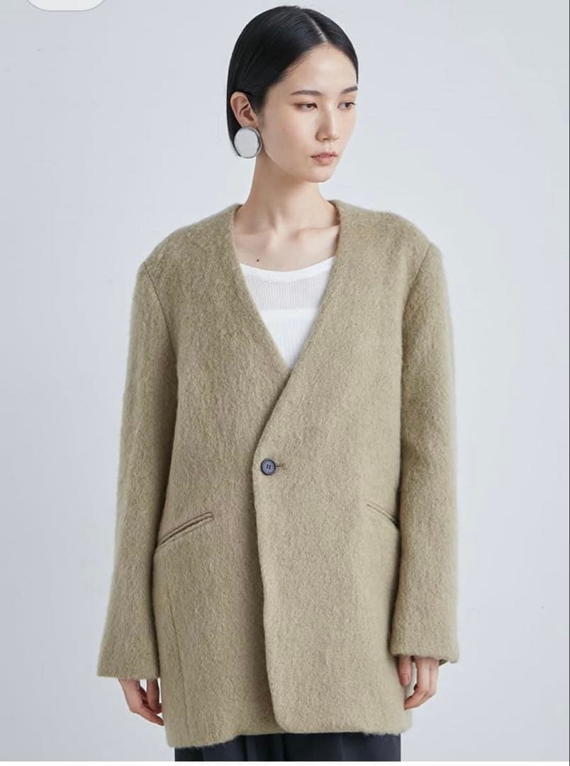 ミースロエ/miesrohe/シャギーノーカラージャケット