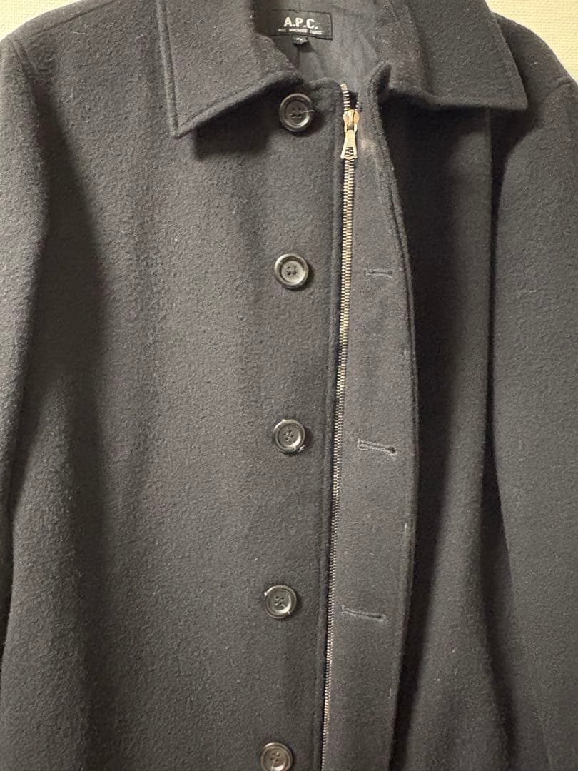 A.P.C ステンカラージャケット　ブラック　ririジップ　メルトンウール