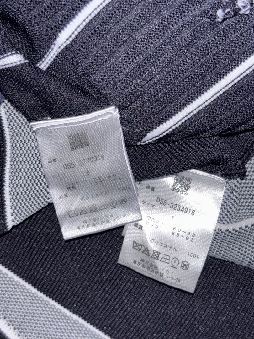 （美品）パーリーゲイツ、ストライプ柄シリーズ、セットアップ、サイズ1