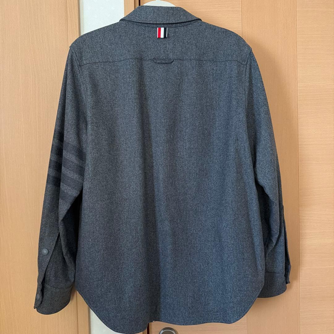 THOM BROWNE グレー ウールカシミヤシャツジャケット