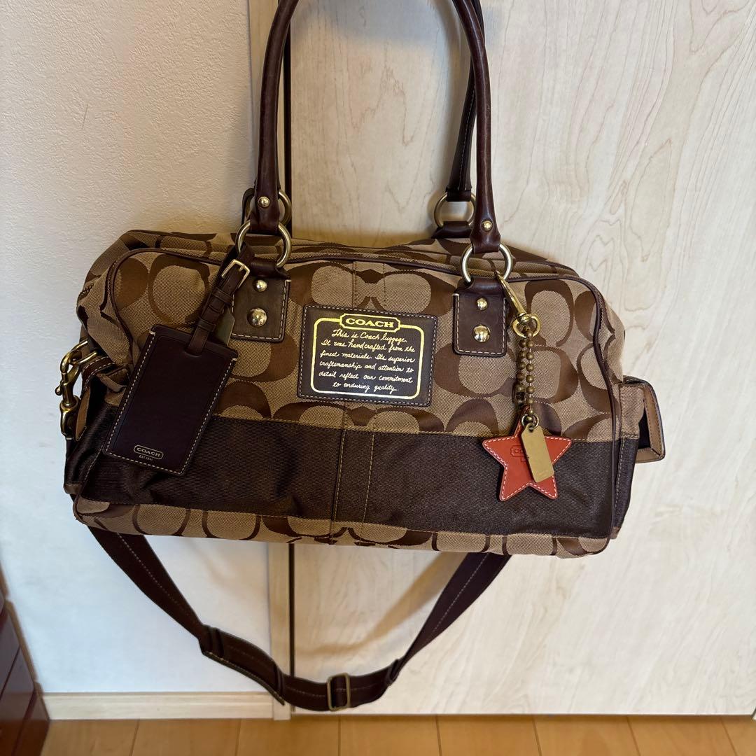 COACH ボストンバッグ ベージュ・ブラウン