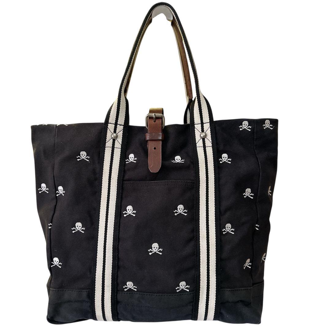 RALPH LAUREN RUGBY トートバッグ キャンバス×レザー スカル