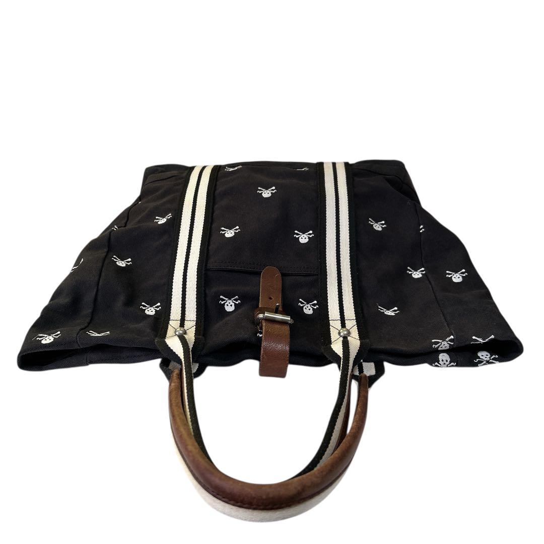 RALPH LAUREN RUGBY トートバッグ キャンバス×レザー スカル
