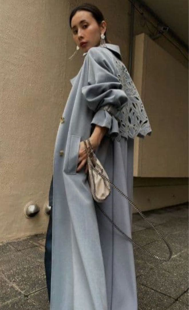 【ameri】BACK CUTTING LACE COAT