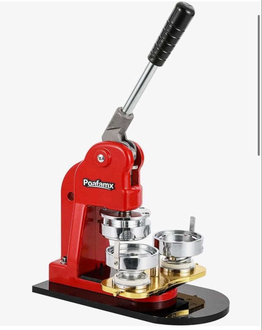 Poafamx 缶バッジマシーン 缶バッジメーカー バッジ素材 100個付き