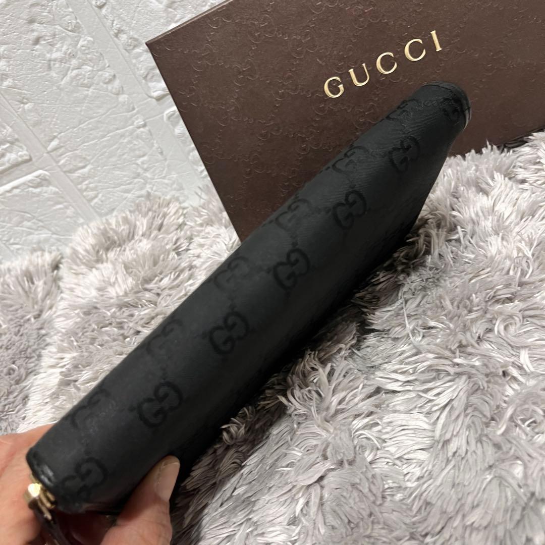極美品✨GUCCI GGナイロン　ラウンドファスナー　ブラック　メンズ