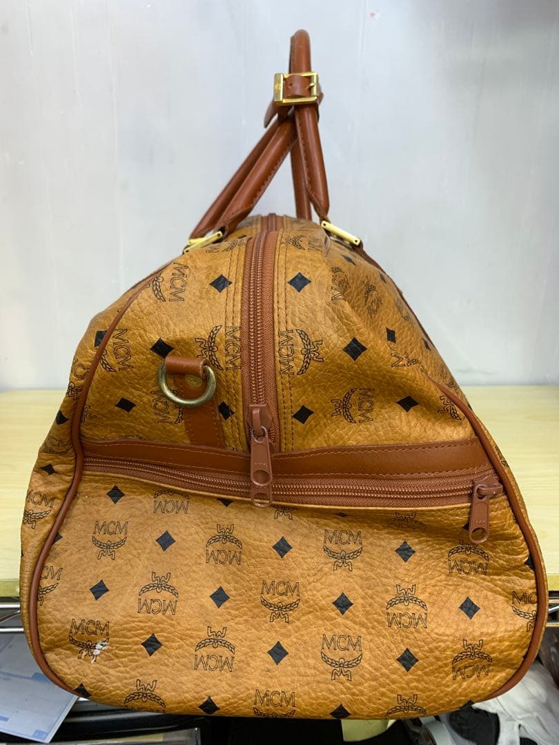 【中古】MCM 大型ボストンバッグ ショルダーストラップ欠品