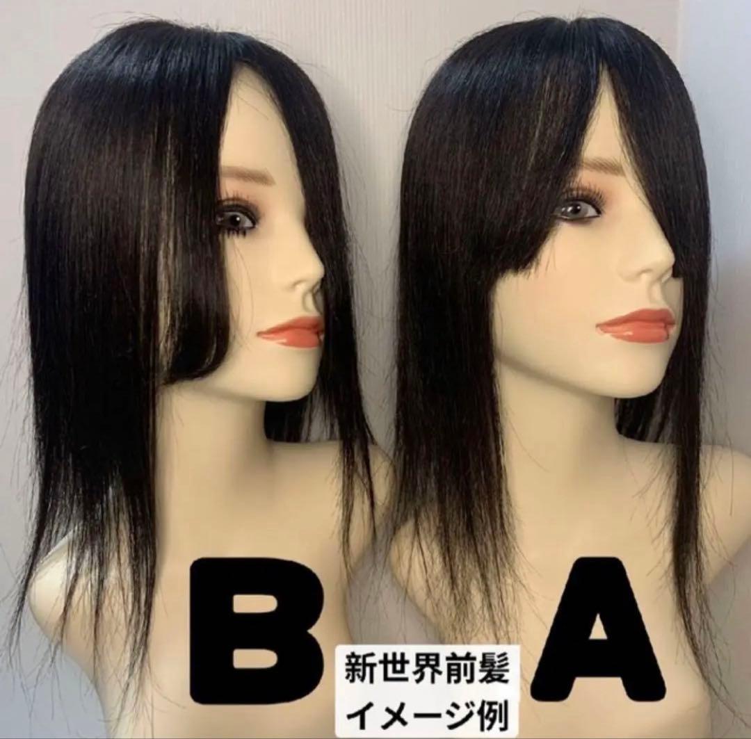 真2025新世界超人工肌人毛100%ウィッグ　ヘアピース　総手植え　部分ウィッグ