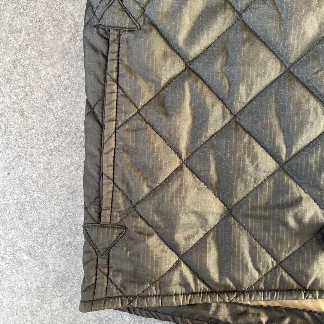 45R　キルティングベスト　ナイロン　オリーブ　グリーン　ブラウン　日本製　希少