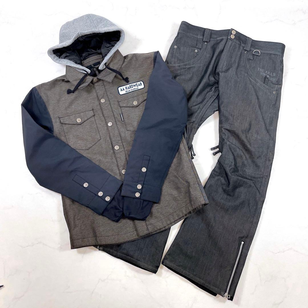 AA HARDWEAR DEAD KANSAS デニム調スノーウェア上下セット
