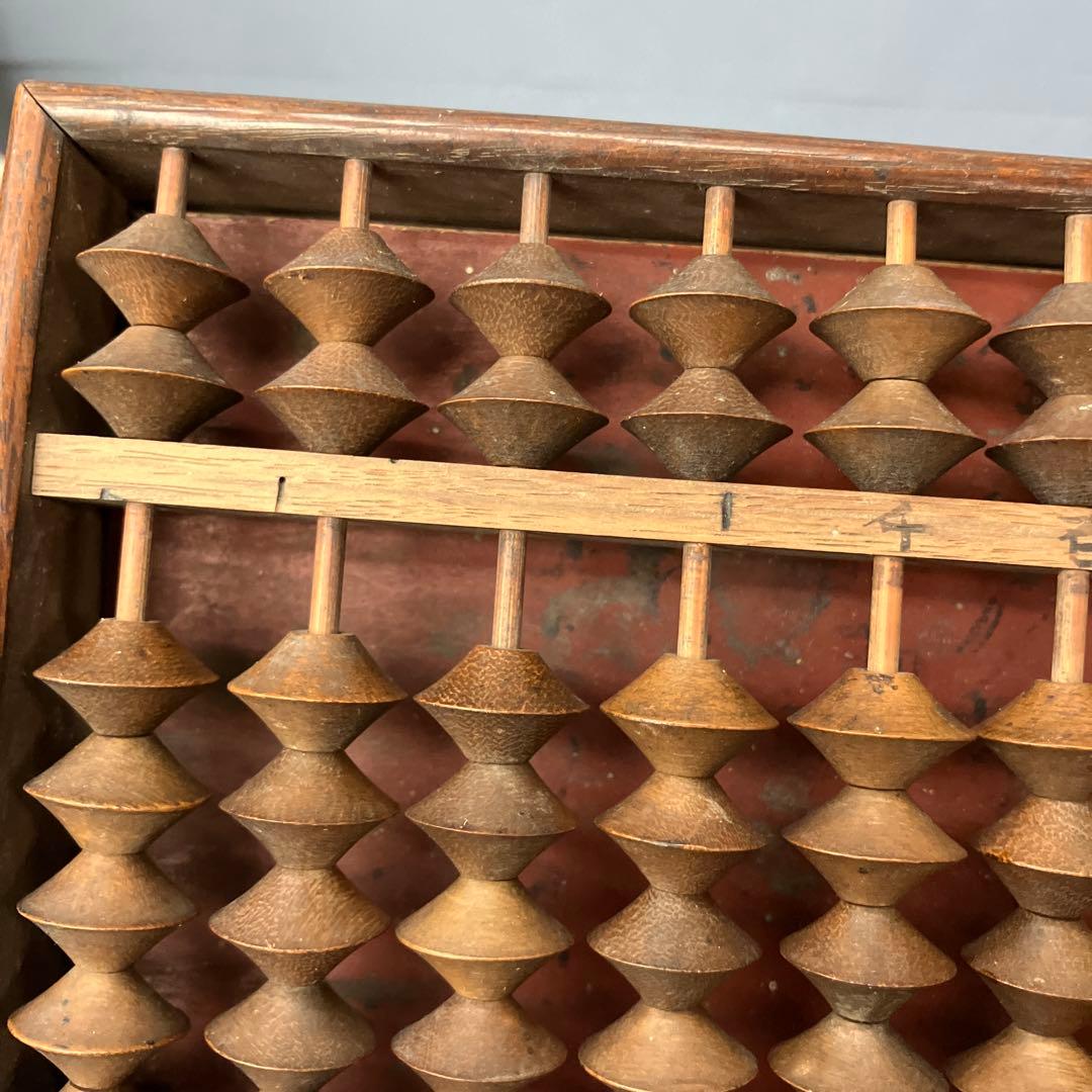 A-壁 希少 特大 二五珠 そろばん 関流算術十五呂盤箱 骨董 アンティーク