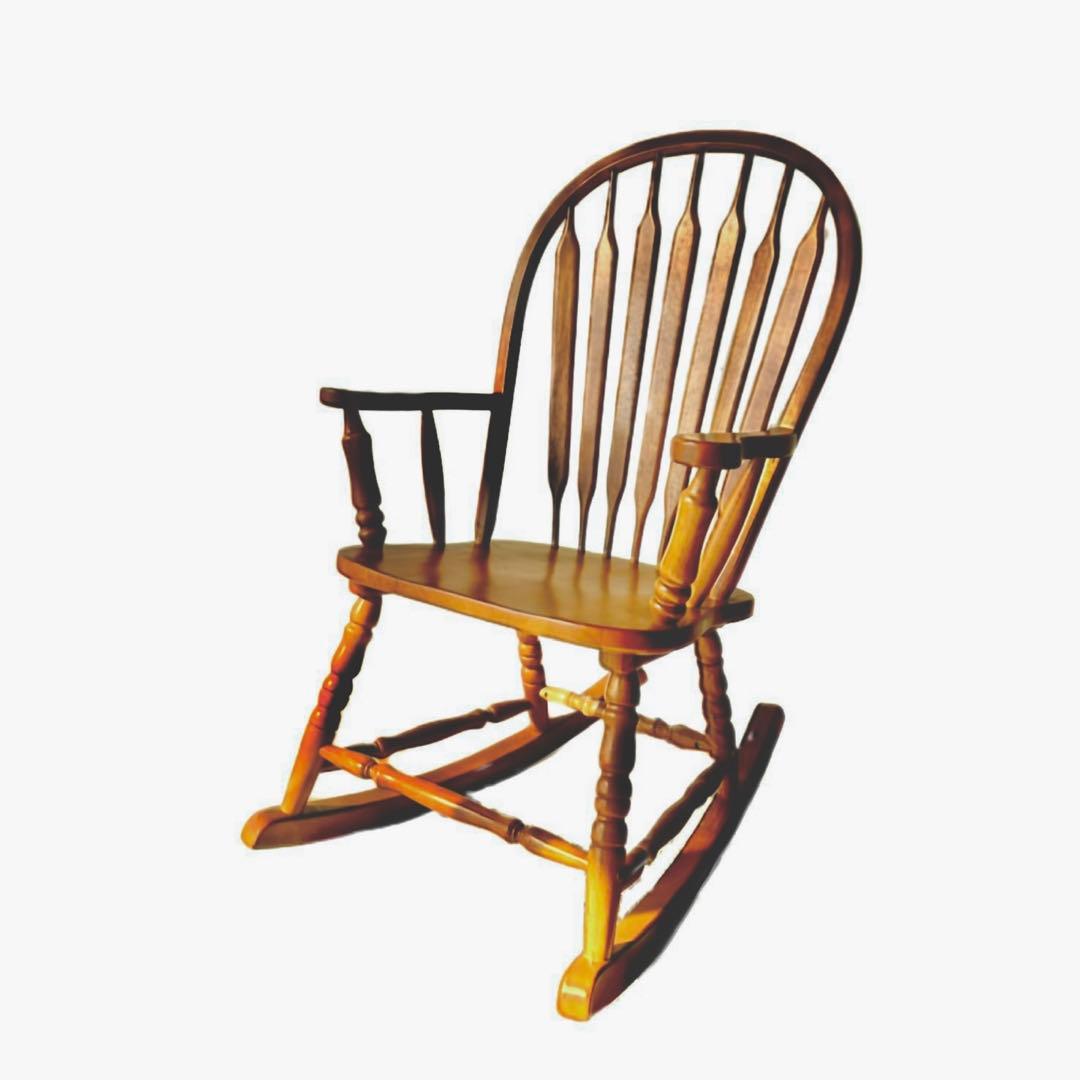 ロッキングチェア ウィンザーチェア 木製 天然木 ラバーウッド 北欧 レトロ