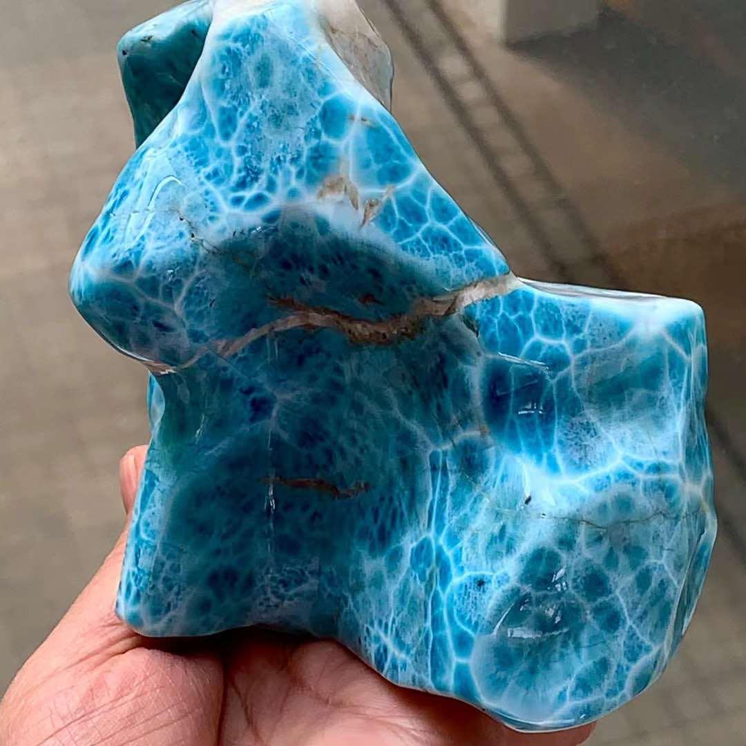 961.9g 天然無処理　ラリマー  置物(原石)