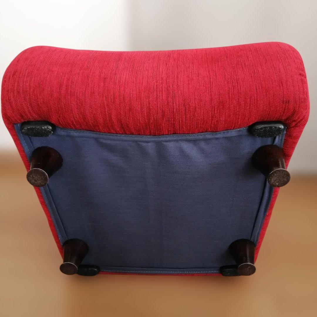 東谷 ポータブルチェア コンパクトチェア 一人掛け 脚付き レッド