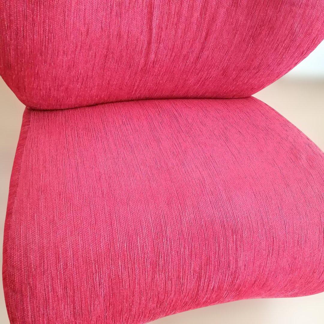 東谷 ポータブルチェア コンパクトチェア 一人掛け 脚付き レッド