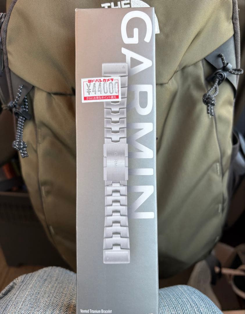 本日午前終了新品同様 GARMIN純正 22mm QuickFit チタンバンド