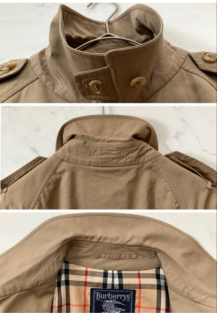 バーバリー　ステンカラーコート ベージュ　ノバチェック　ロング丈　Lサイズ相当
