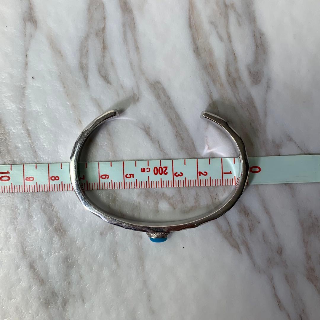 極美品 SAAD バングル シルバー925 ターコイズ 刻印 たたき 30g