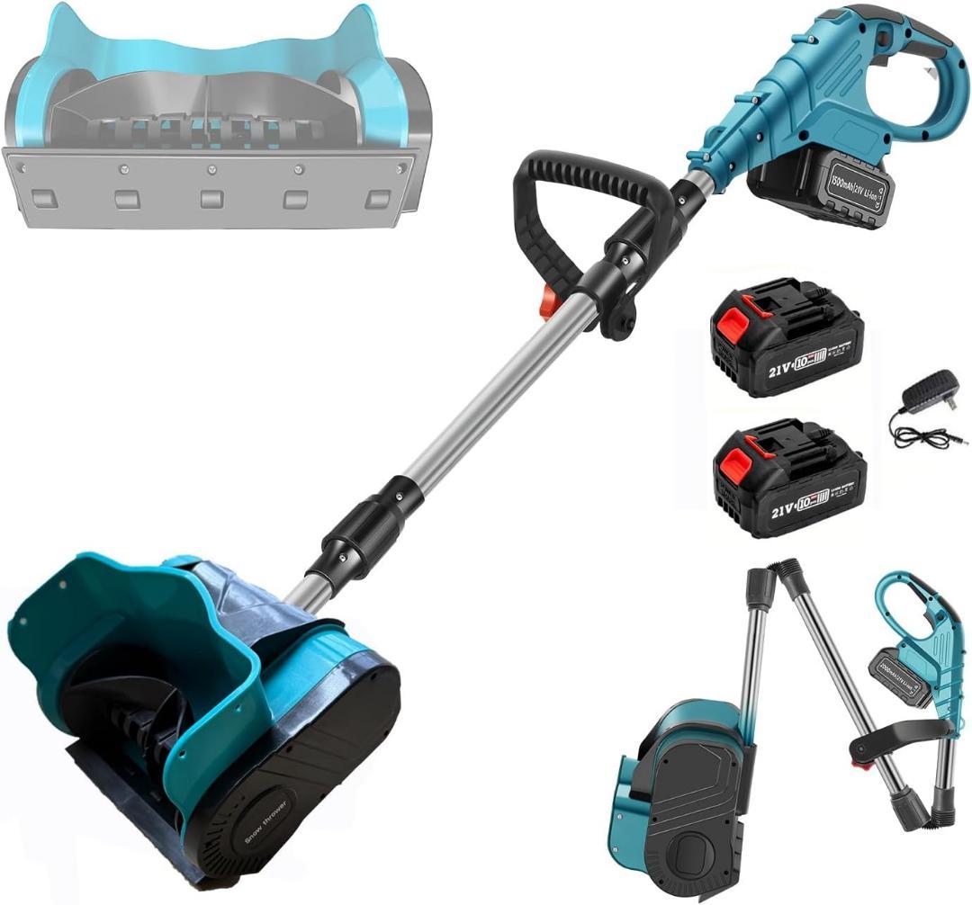 【電動除雪機】除雪機 コードレス 手持ち式 充電式スノーシャベル 抛雪距離8m