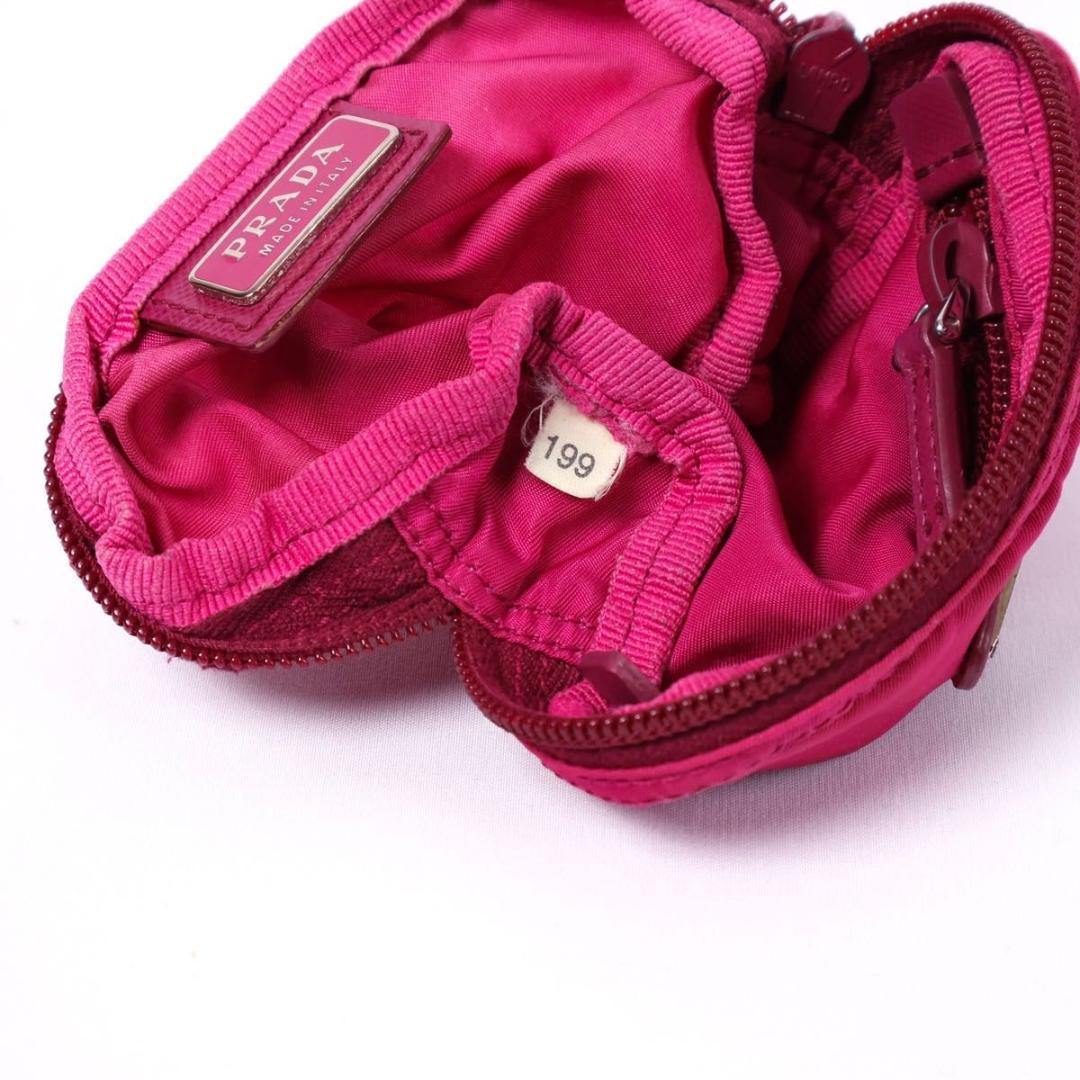 【極美品】PRADA テスートナイロン　ポーチ　トライアングルロゴ　ピンク