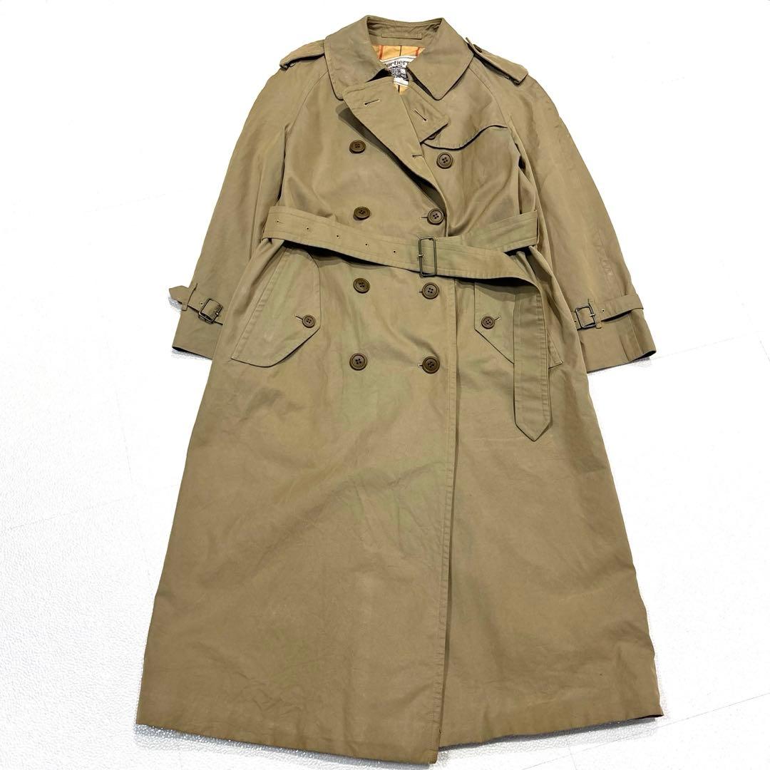 【レディースL】バーバリー　トレンチコート　ベルト　ノバチェック　ベージュ