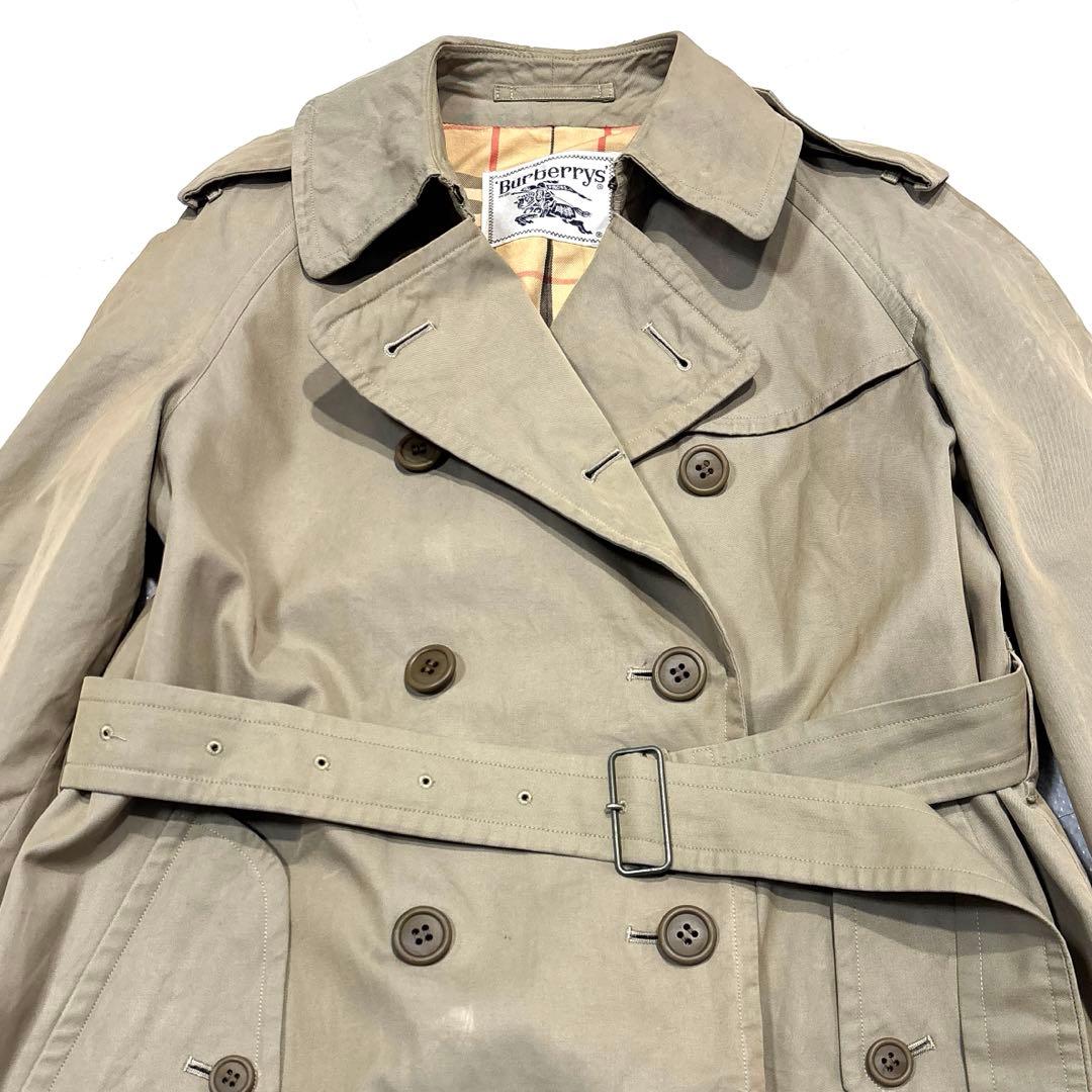 【レディースL】バーバリー　トレンチコート　ベルト　ノバチェック　ベージュ