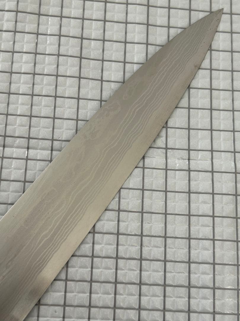 仙助 包丁 柳刃包丁 ダマスカス 安来鋼青紙２号 270mm 紫檀シノギ柄②