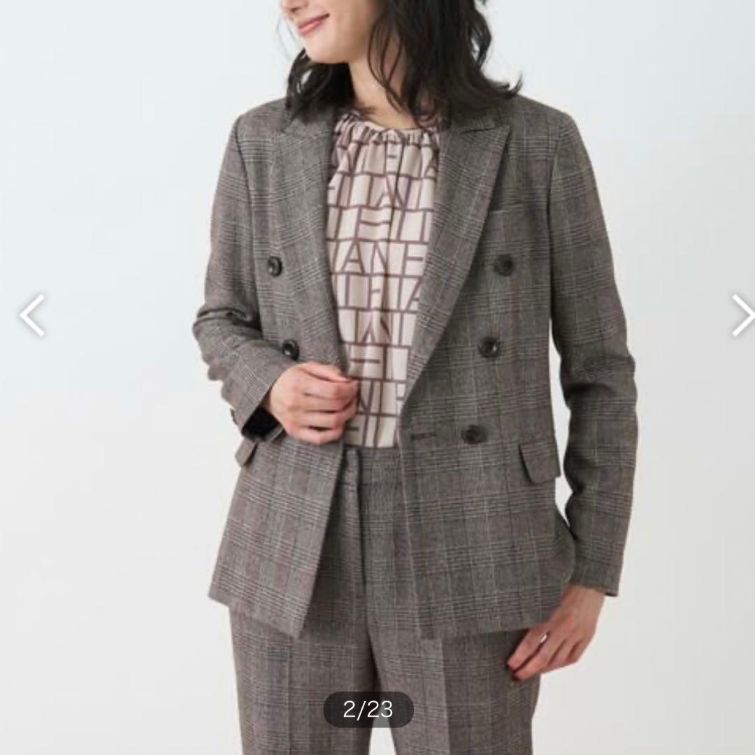 極美品 レリアン 現行タグ セットアップ ダブルブレスト グレンチェック