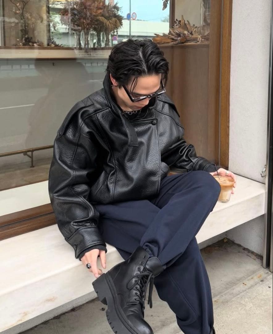【大人気】ZARA YSL フェイクレザージャケット　 定価以下