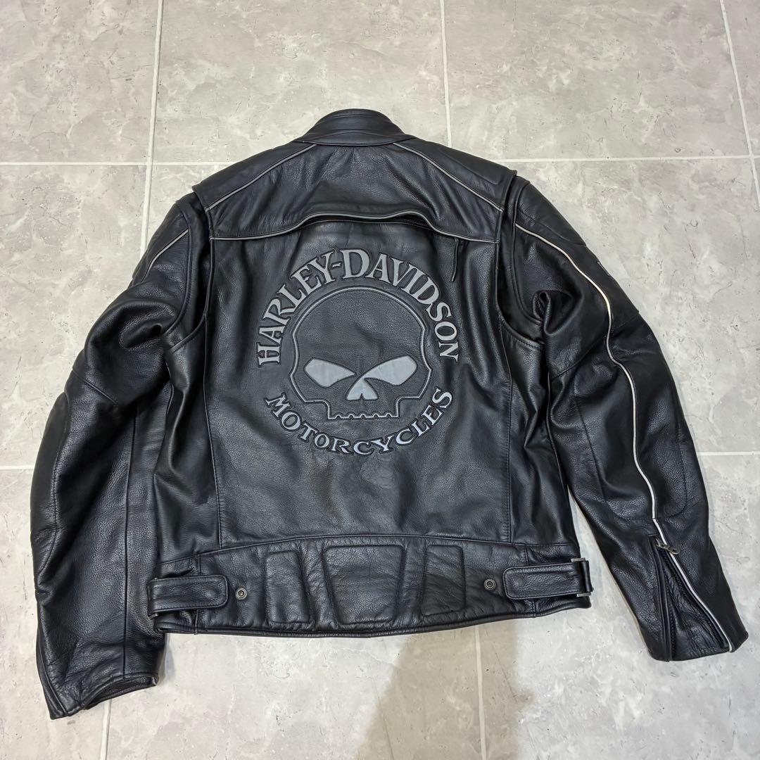 4*9様 【蛍光ロゴ】ハーレーダビッドソン　レザージャケット　スカル　ライダース