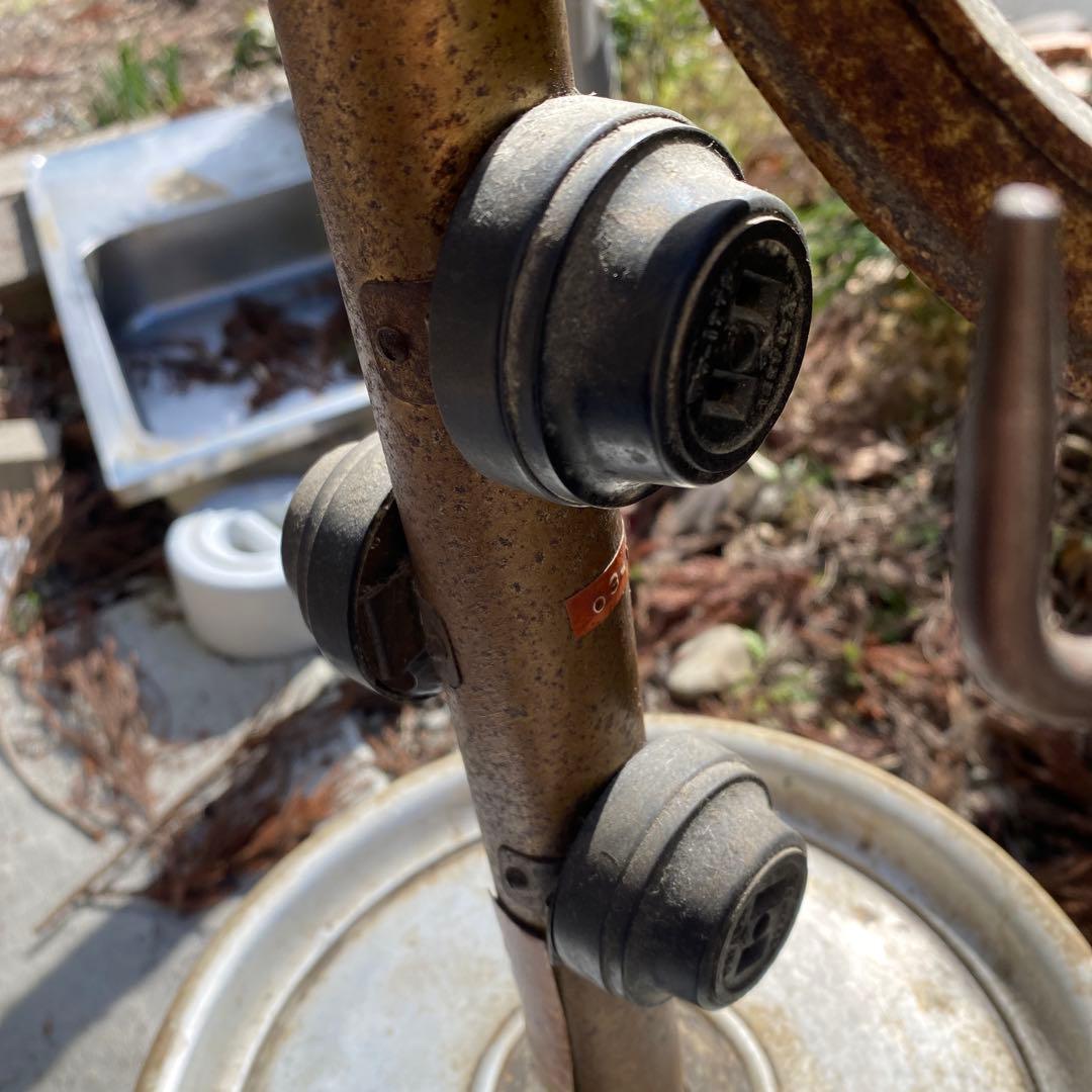 ビンテージ　昭和レトロ　シェービングスタンド　ミラー　鏡　床屋　シャビー