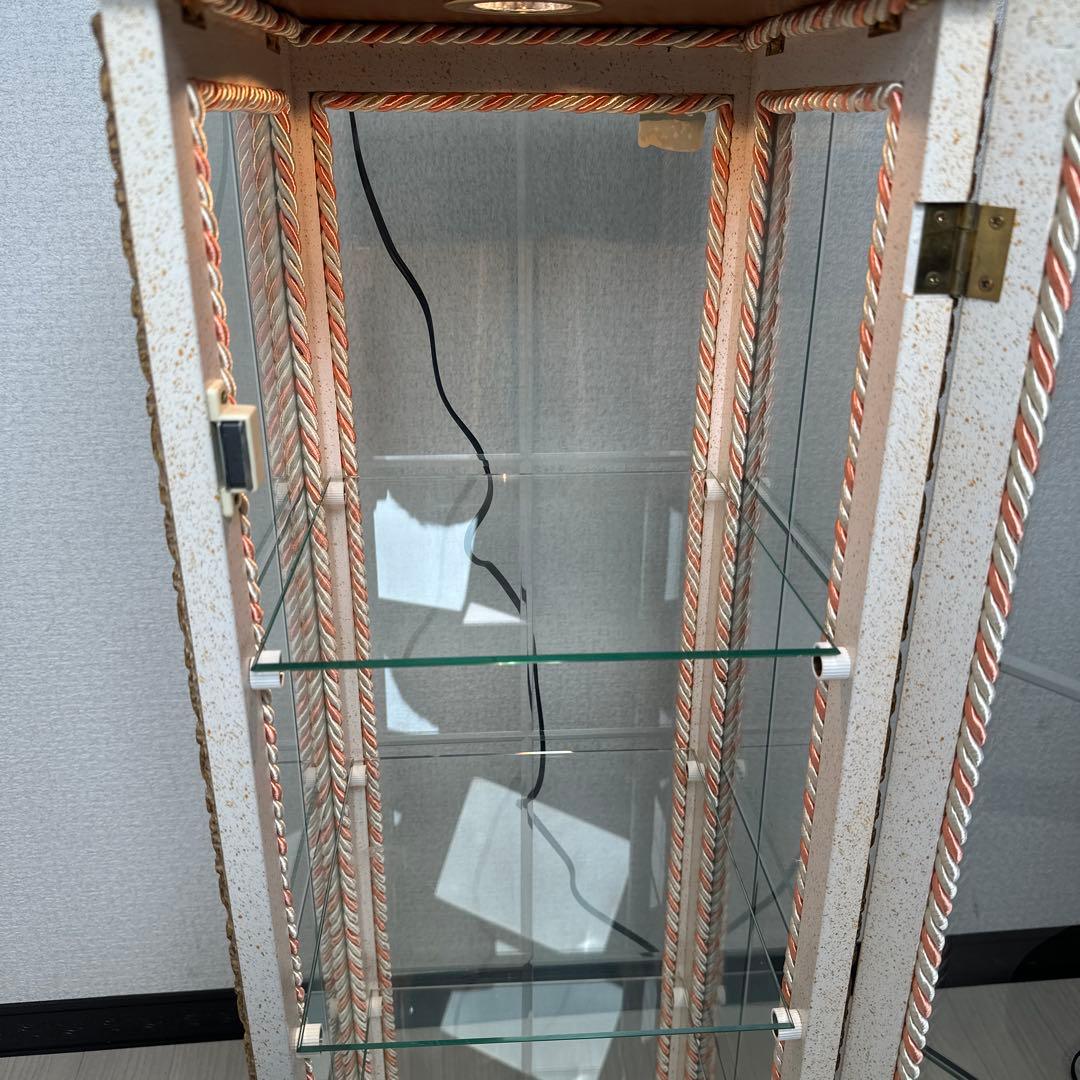 展示品 美品 イタリア製 キュリオケース ガラスキャビネット 金彩装飾 i4※
