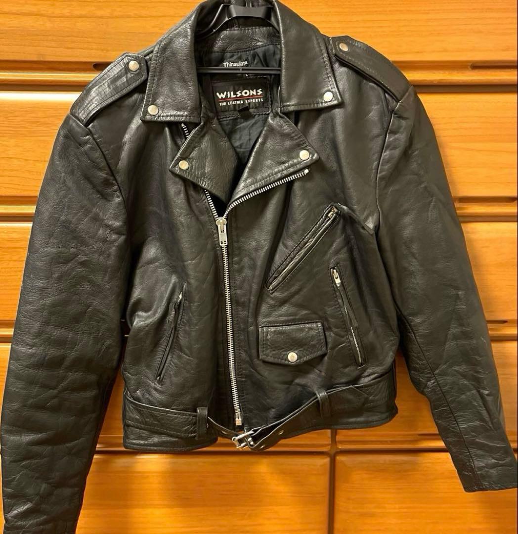 WILSONS LEATHER ダブルライダースジャケット　ブラック　メンズ　M
