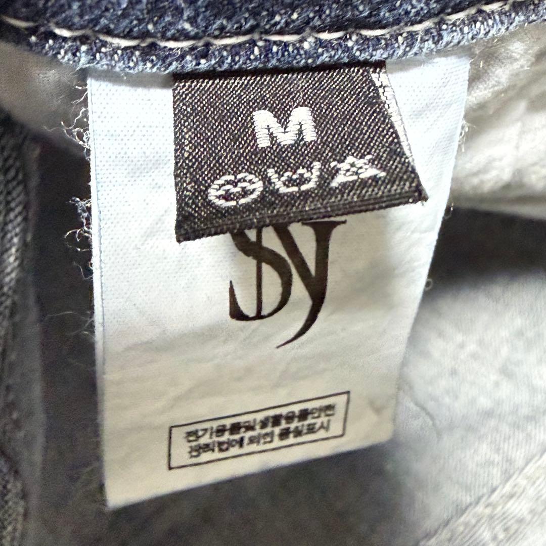 極美品　SYNERJYN シナジン　カットウォッシングデニムパンツ　フレア　M