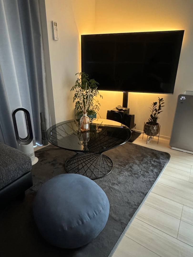 【専用】Francfranc コーヒーテーブル　ブラック　直径80cm