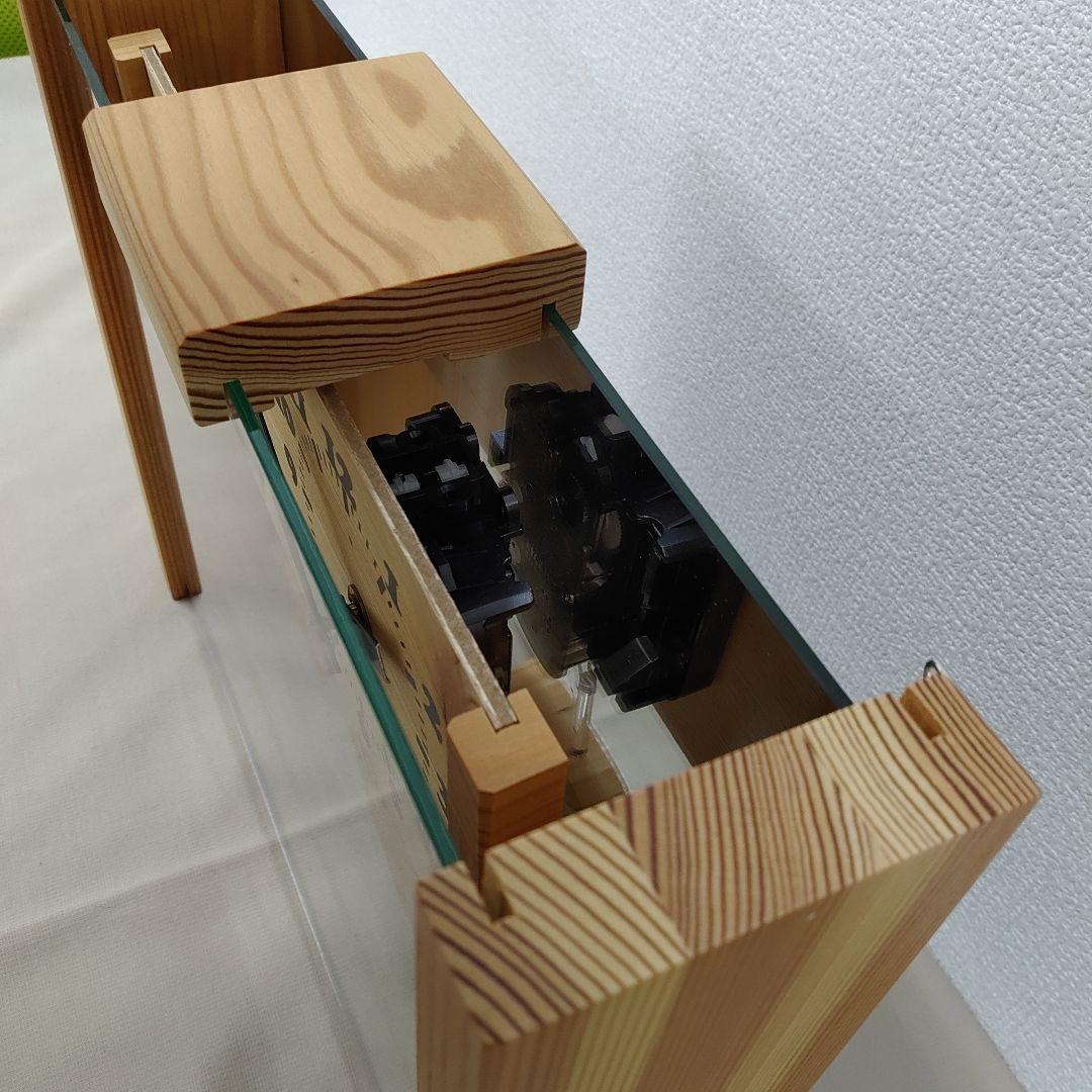 ★新品★ KICORI ガラス 対話 サカナ 振子 鏡 WOODY CLOCK
