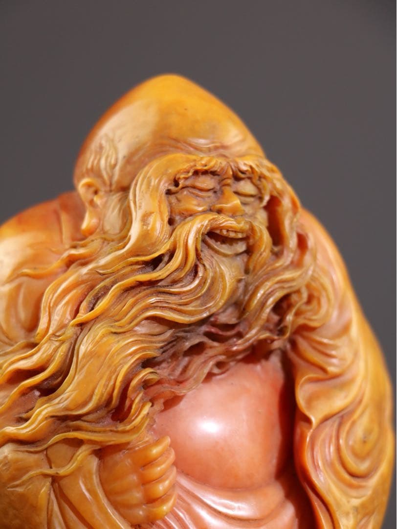 旧家蔵出　古美術　達磨大師　細工彫刻　寿山石 時代物　アンティーク　骨董品