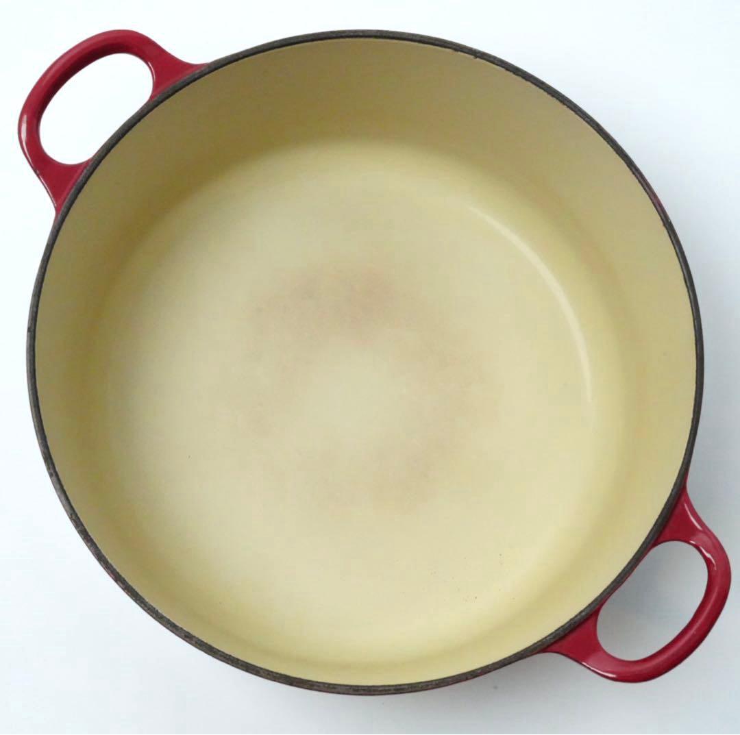 【美品】LE CREUSET　ココット ロンド バーガンディ　24cm