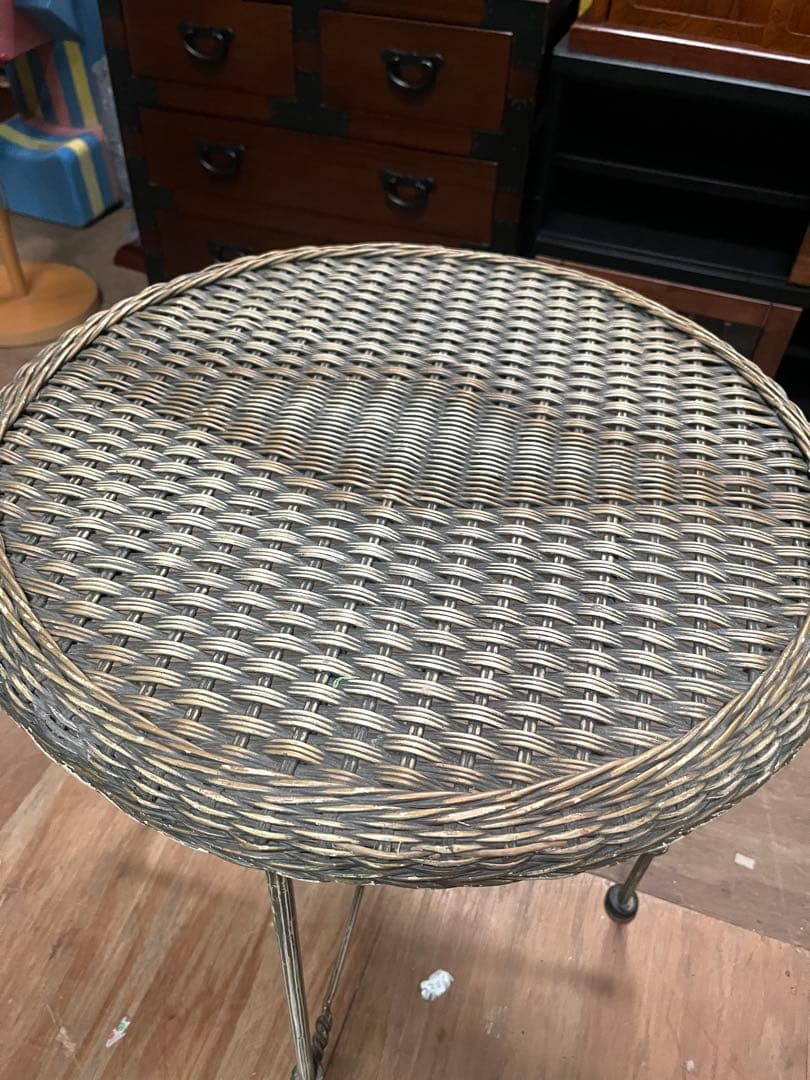 ガーデンテーブル インテリア ガラス天板 丸テーブル